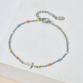 Women's Retro Bohemian Cross Color Enamel Stainless Bracelets